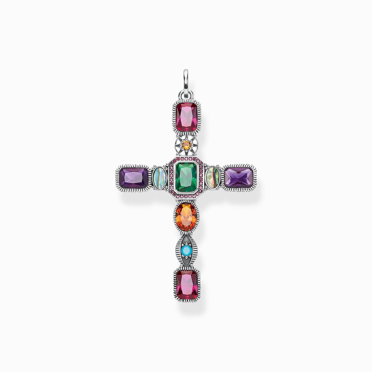 Thomas Sabo Pendant Cross Colourful Stones