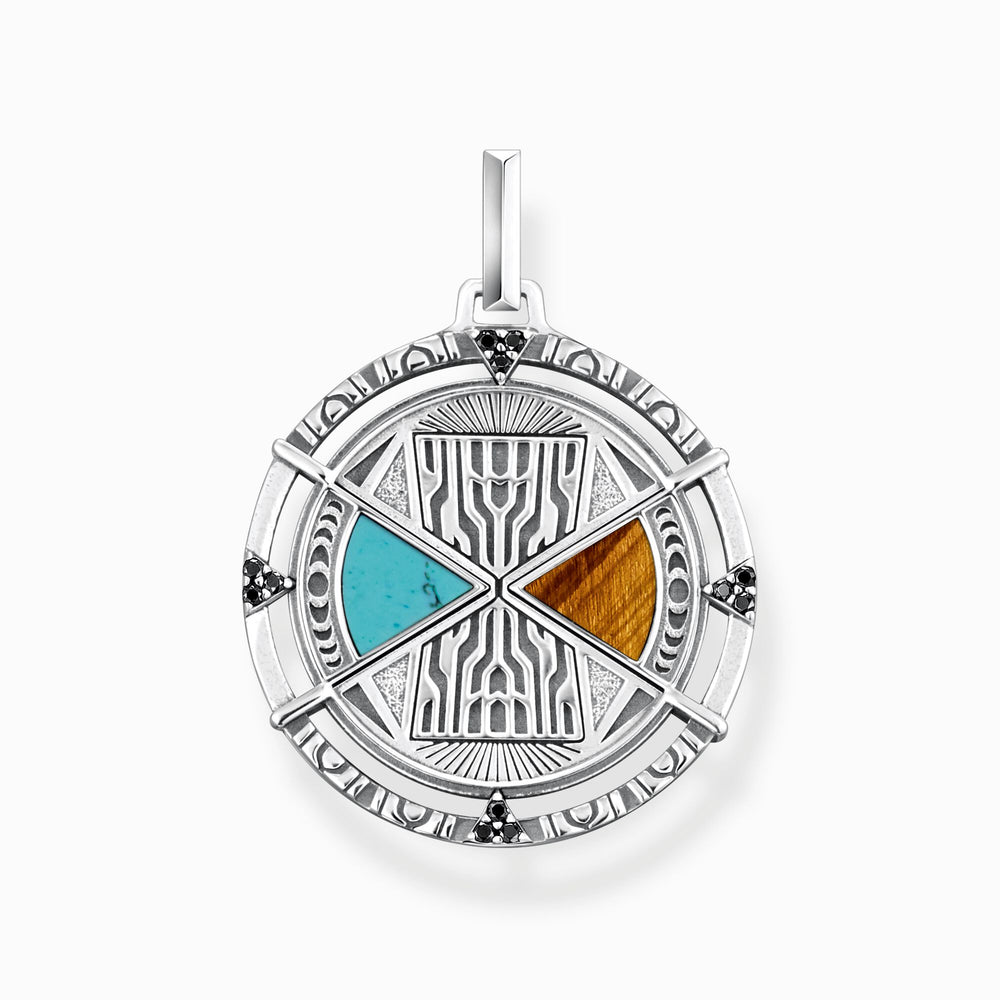 Thomas Sabo Lucky Charm With Tiger's Eye and Turquoise Silver Pendant