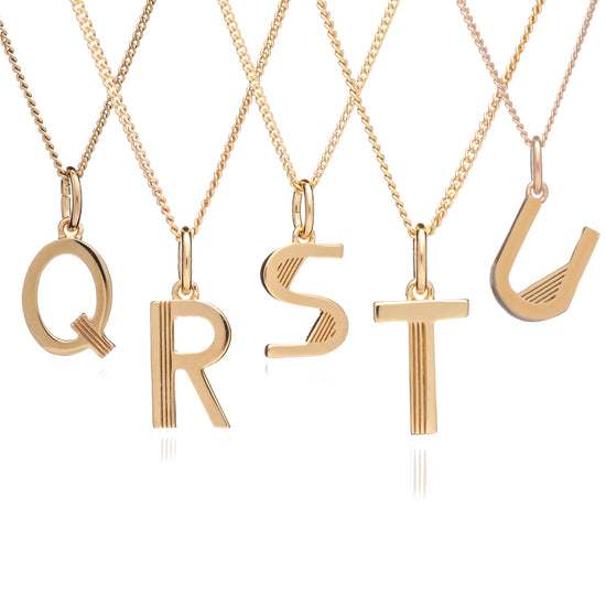 Rachel Jackson Sterling Silver Yellow Gold Initial Necklace: Letter R