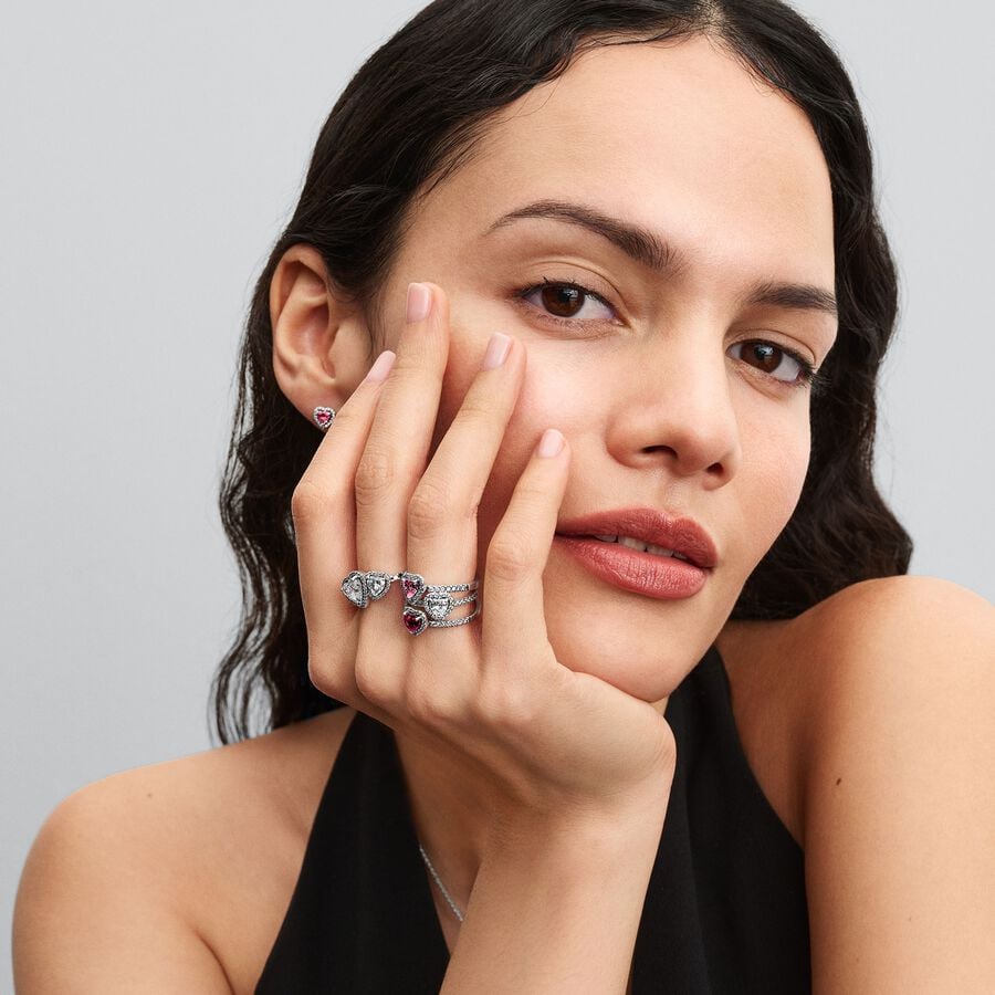 Pandora Elevated Pink Heart Ring