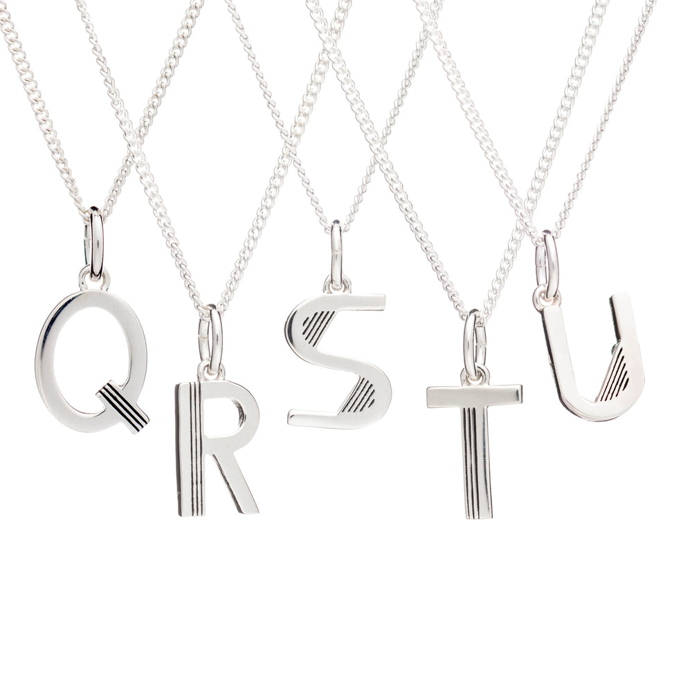 Rachel Jackson Sterling Silver Silver Initial Necklace: Letter T