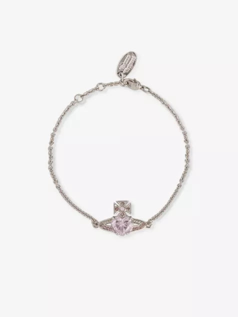 Vivienne Westwood Silver Tone and Pink Ariella Bracelet