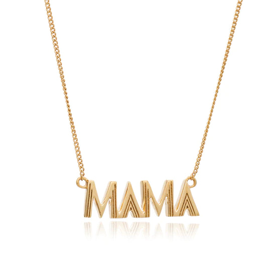 Rachel Jackson Art Deco Mama Gold Tone Necklace