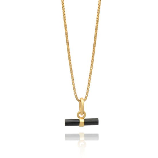 Rachel Jackson Mini Onyx T-Bar Necklace