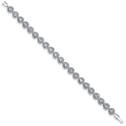 Coe and Co Sterling Silver Heart Cz Tennis Bracelet