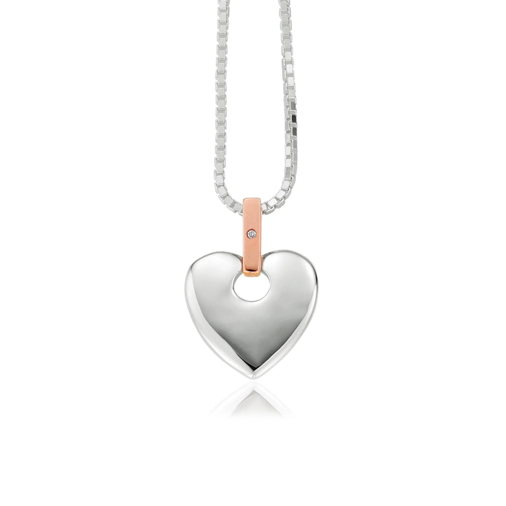 Clogau Cariad® Sterling Silver Big Heart Pendant with Diamond