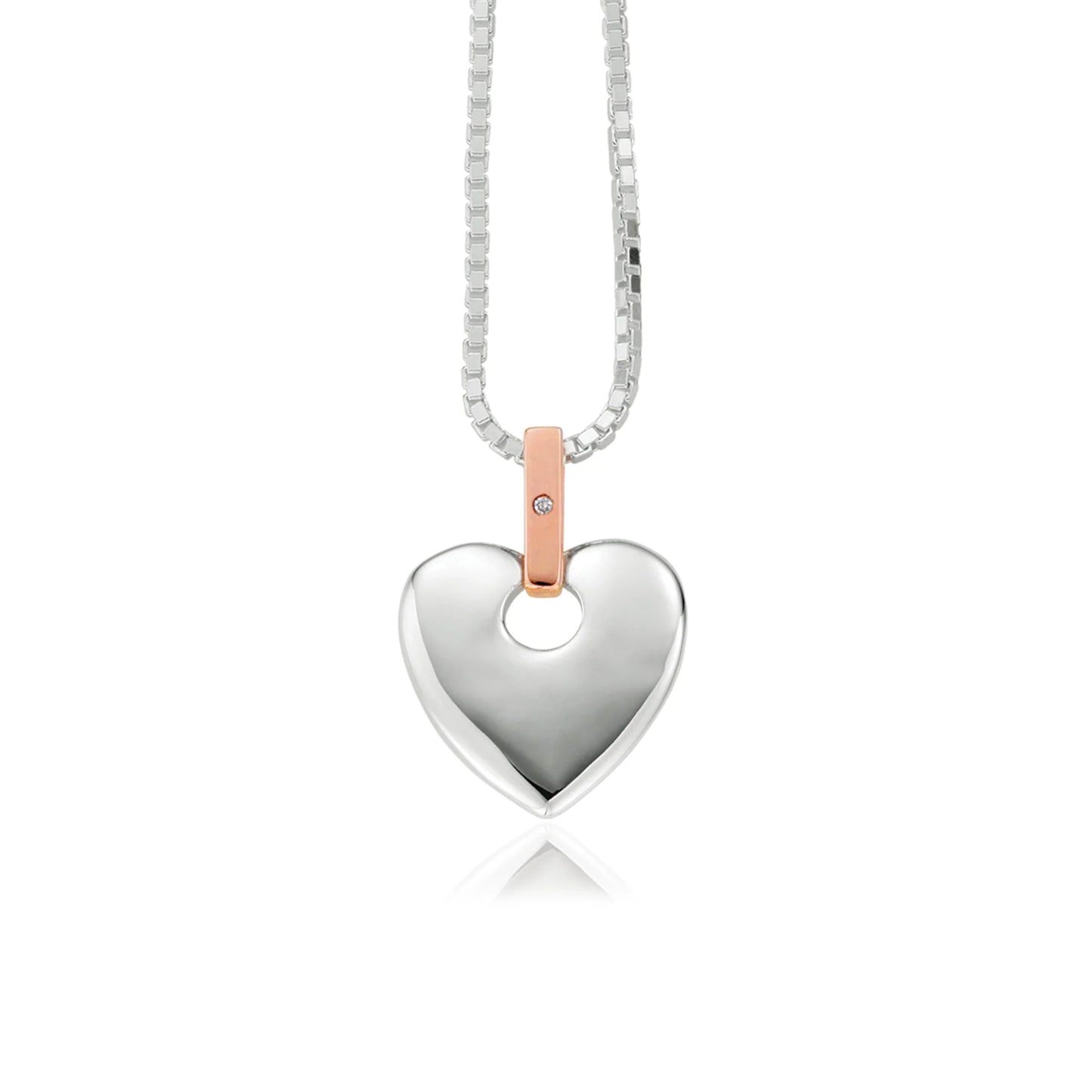 Clogau Cariad® Sterling Silver Big Heart Pendant with Diamond