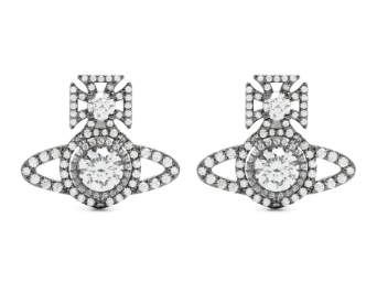 Vivienne Westwood Norabelle Ruthenium Stud Earrings