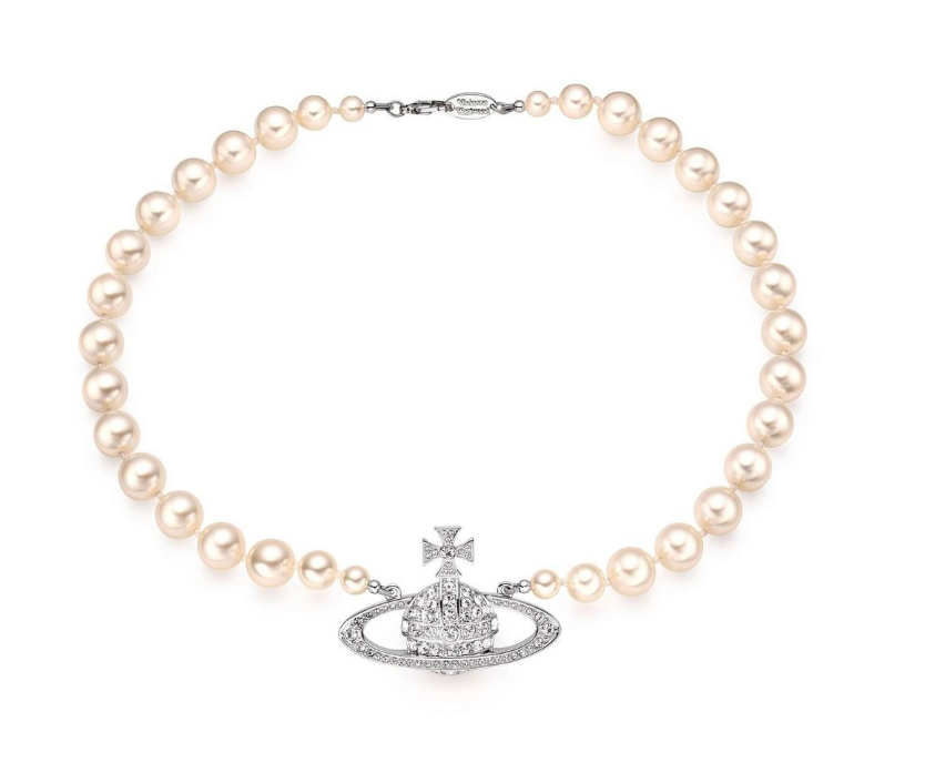 Vivienne Westwood One Row Pearl Bas Relief Choker