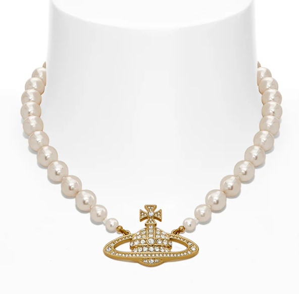 Vivienne Westwood One Row Pearl Bas Relief Choker