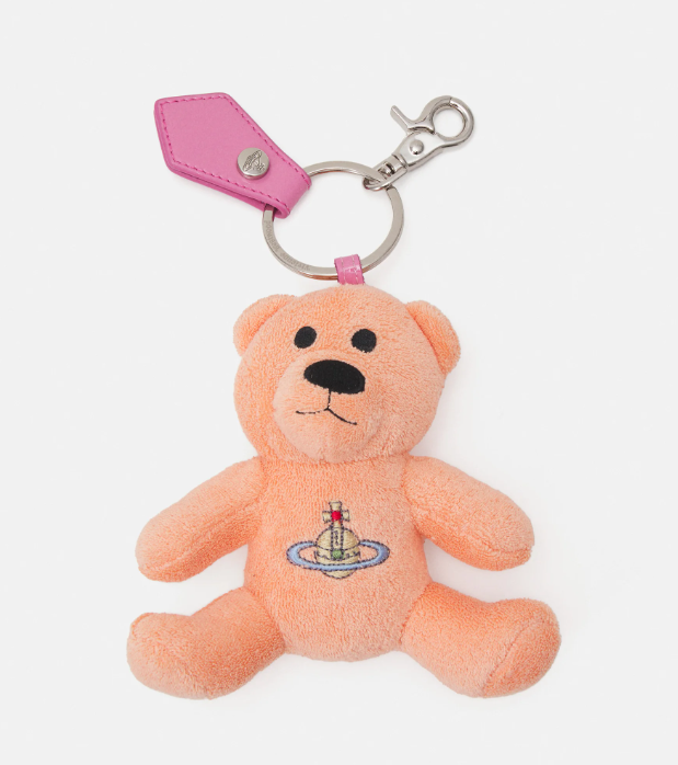 Vivienne Westwood Towelling Teddy Bear Keyring Peach