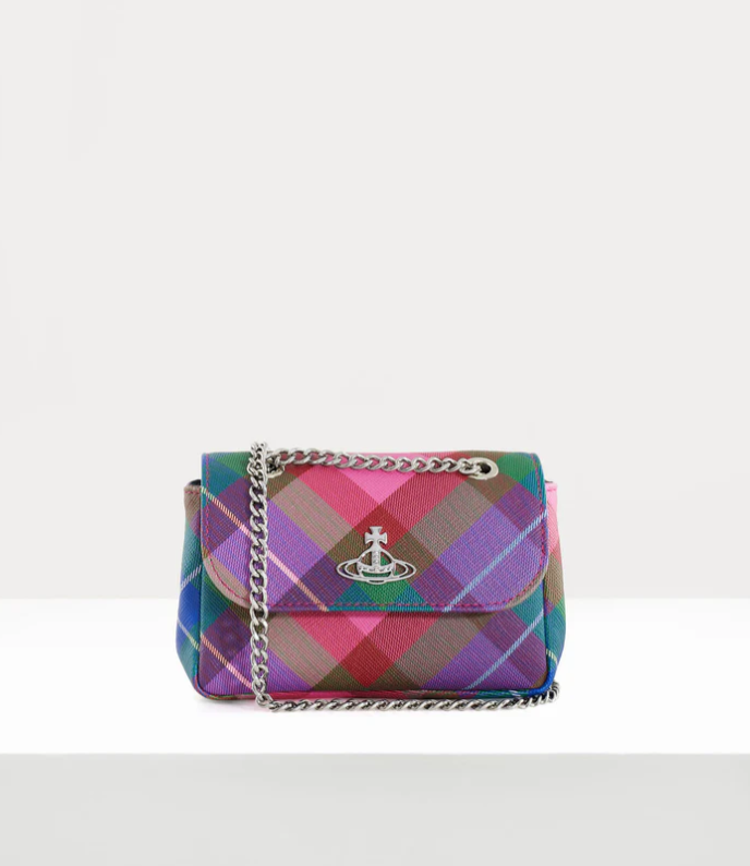 Vivienne Westwood Small Purse with Chain Candy Tartan