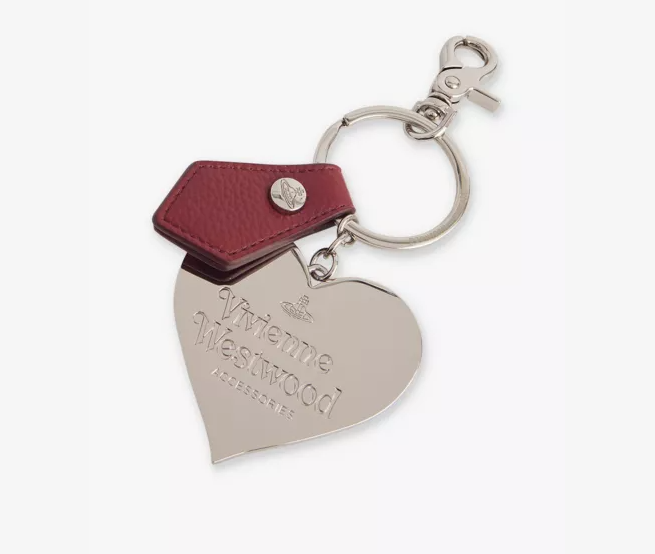 
                      
                        Vivienne Westwood Mirror Heart Orb Keyring Burgundy
                      
                    