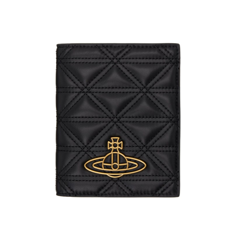 Vivienne Westwood Black Quilted Passport Holder