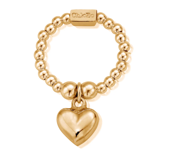 ChloBo Gold Mini Puffed Heart Ring