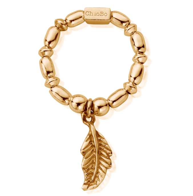 Chlobo Gold Mini Rice Feather Ring