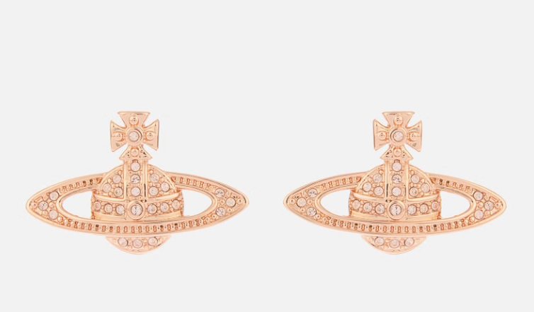 Vivienne Westwood Mini Bas Relief Rose Gold Tone Earrings