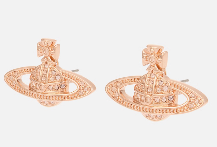 
                      
                        Vivienne Westwood Mini Bas Relief Rose Gold Tone Earrings
                      
                    