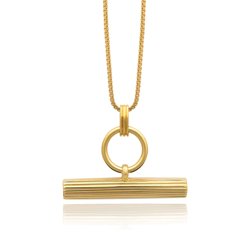 Rachel Jackson Gold Tone T-Bar Necklace