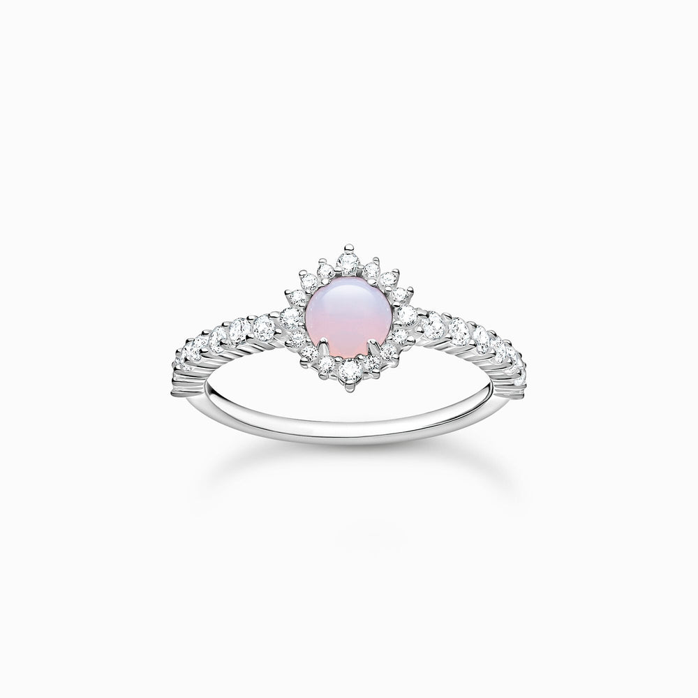 Opal-Coloured Stone Shimmering Pink Ring