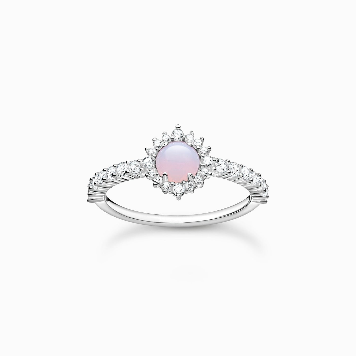 Opal-Coloured Stone Shimmering Pink Ring