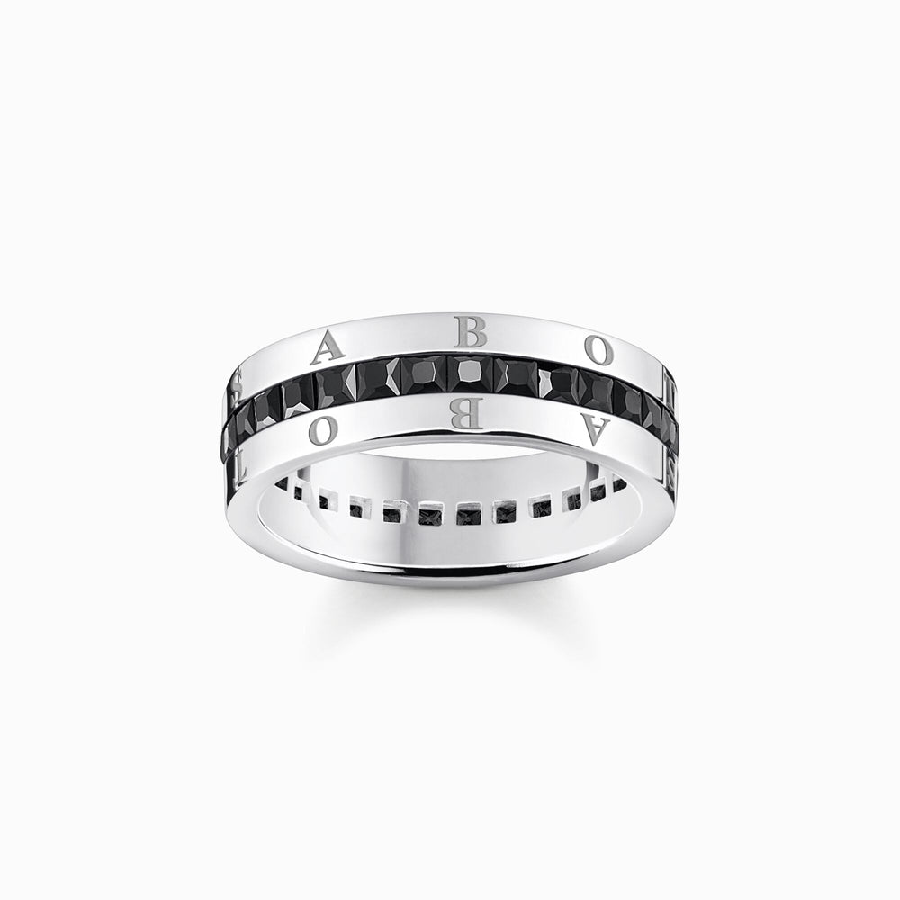 Thomas Sabo Silver with Black Stones Ring