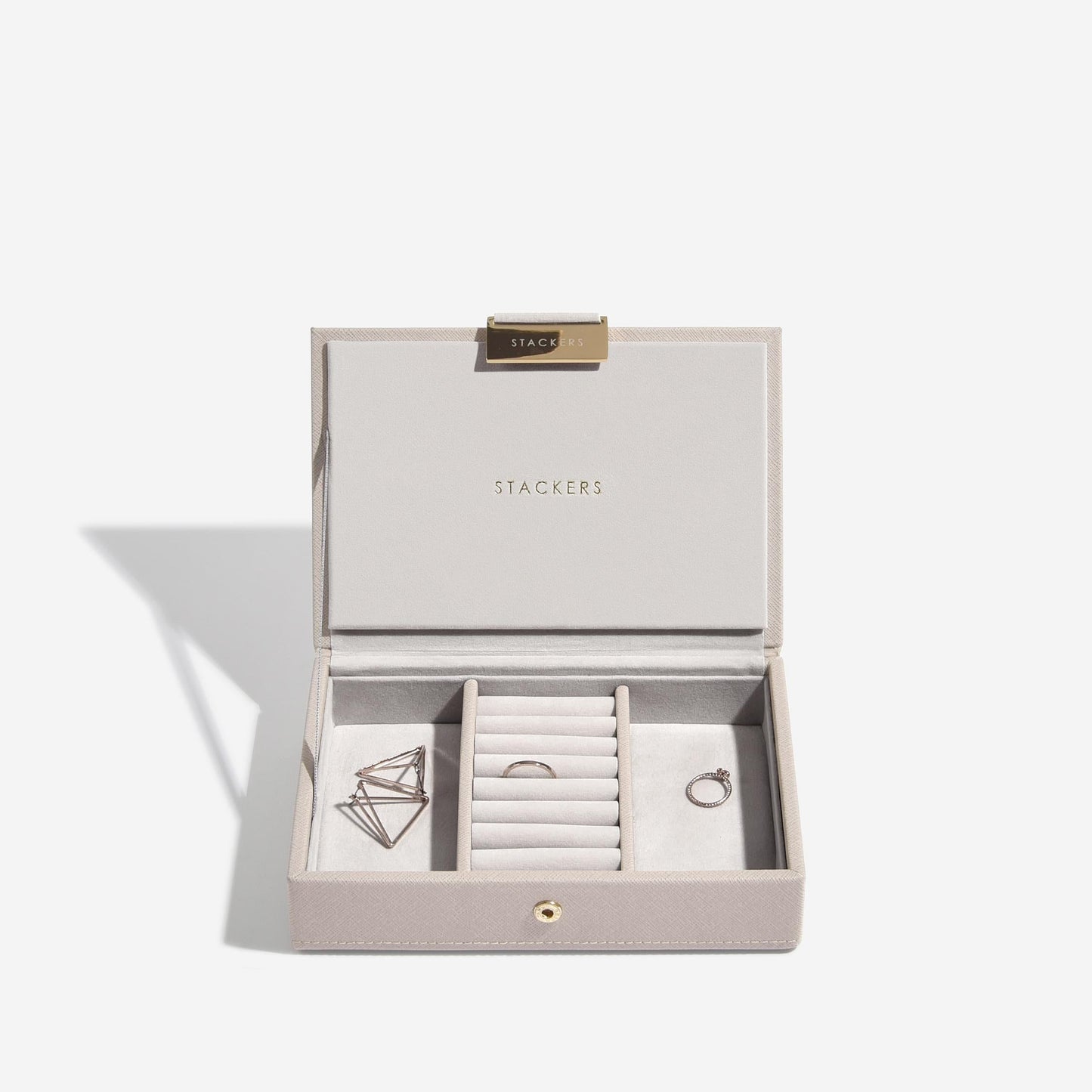Stackers jewelry box with jewelry inside by stackers available at Coe and Co 