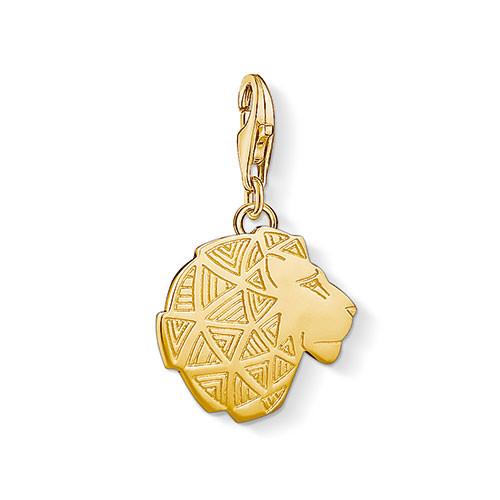 Thomas Sabo Gold Lion Sterling Silver Gold Plated Yellow Gold Charm Pendant