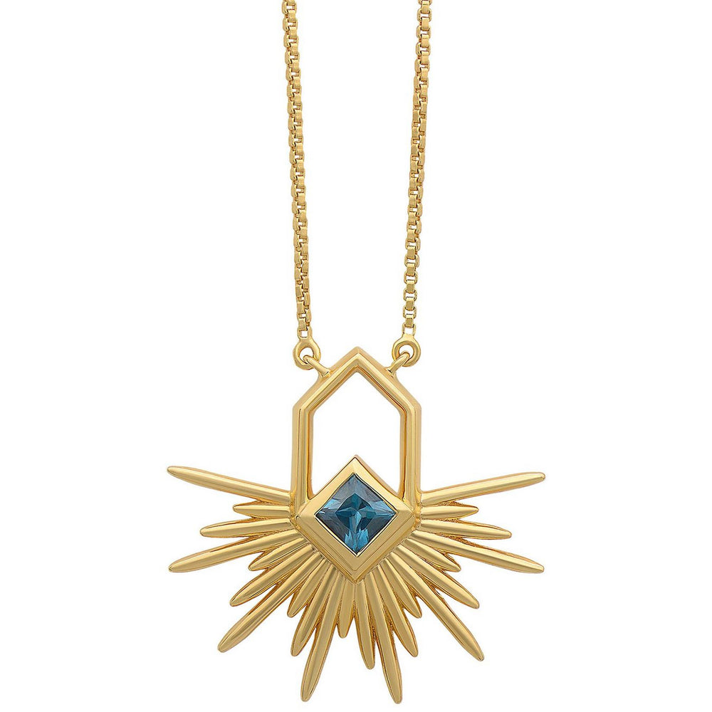 Rachel Jackson Electric Goddess Blue Topaz Goddess Long Necklace