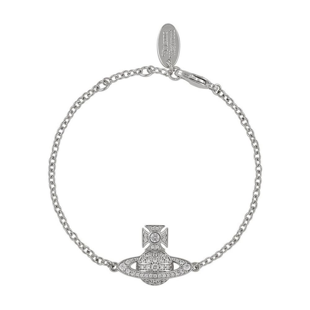 Vivienne Westwood Silver With White CZ Carmela Bas Relief Bracelet