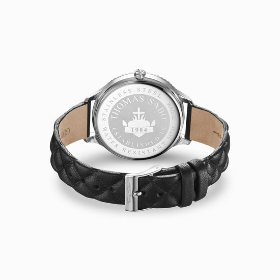 THOMAS SABO Rebel At Heart Leather Black Pyramid Watch