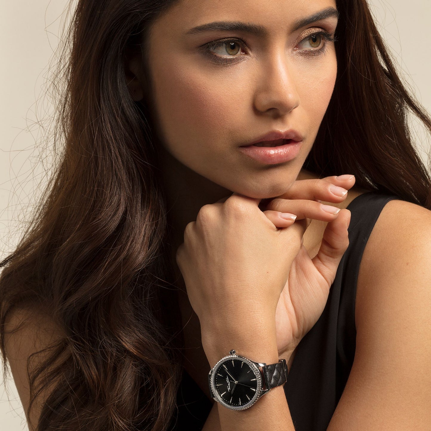 THOMAS SABO Rebel At Heart Leather Black Pyramid Watch