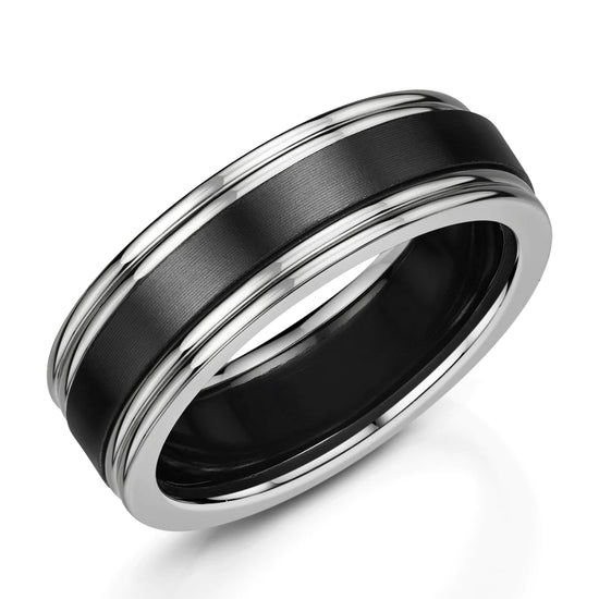 Zedd Zirconium & 9ct White Gold 6mm Wedding Ring