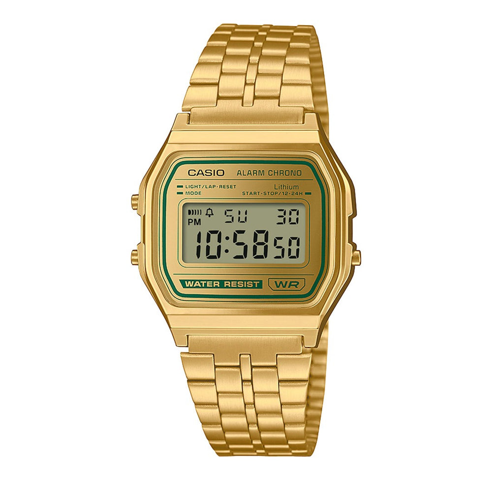 Casio Vintage Gold and Green A158WEGV-9AEF Watch