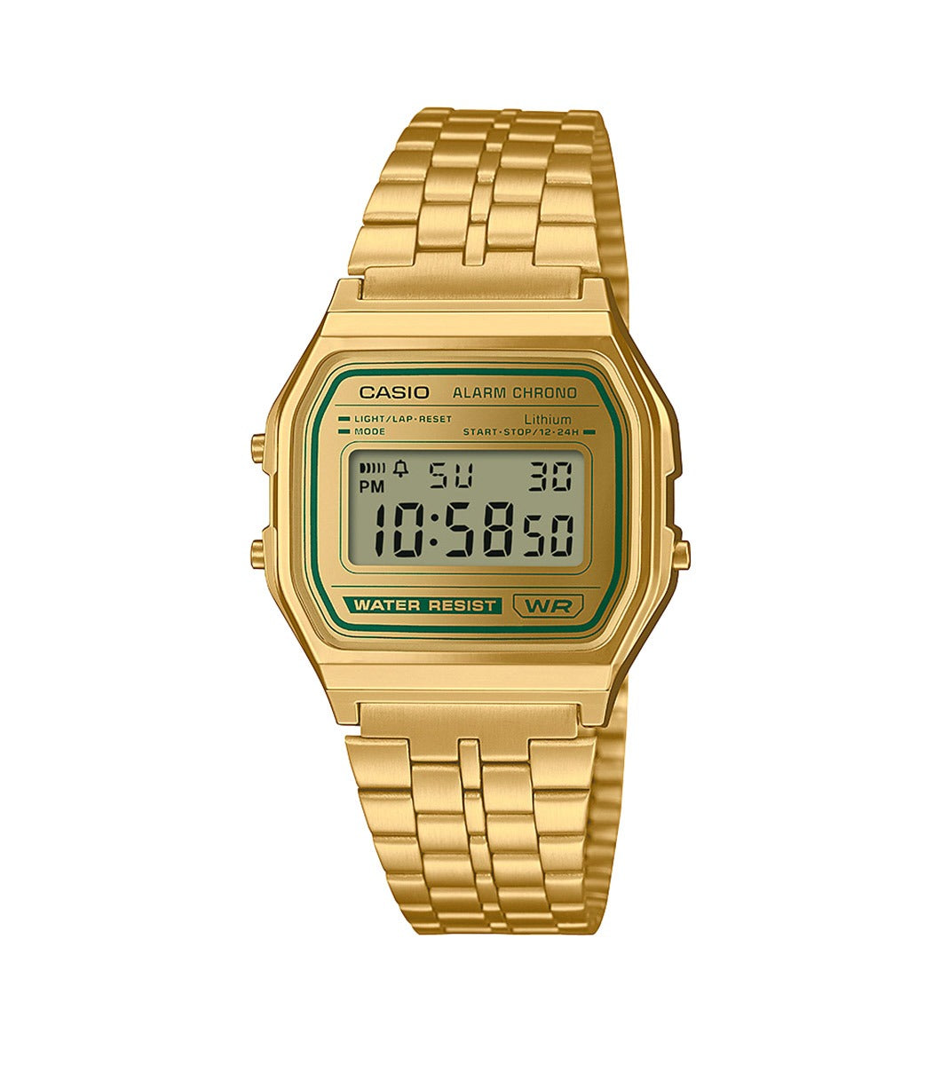 Casio Vintage Gold and Green A158WEGV-9AEF Watch