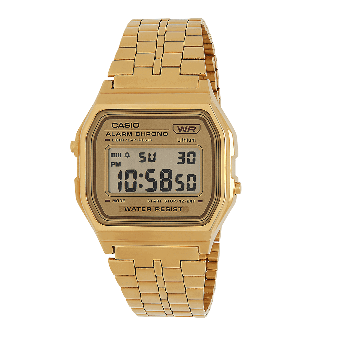 Casio Vintage Gold Stainless Steel Digital Watch A158WETG-9AEF