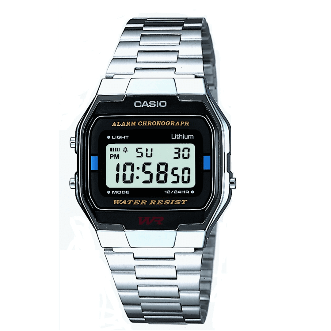 Load image into Gallery viewer, Casio Vintage Retro Silver Stainless Steel Digital Watch A163WA-1QES
