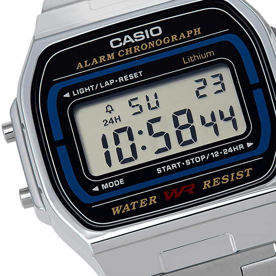 Casio Vintage Classic Silver Stainless Steel Digital Watch A164WA 1VES