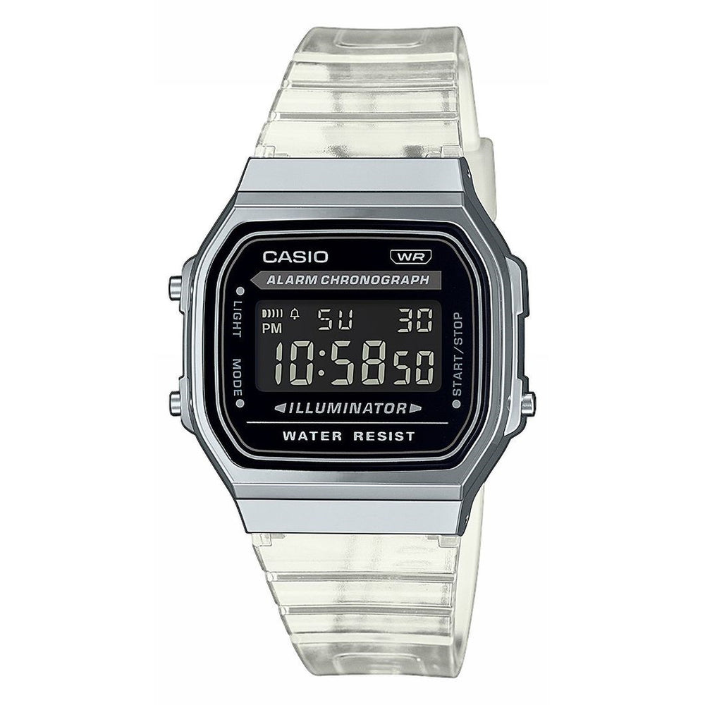 Casio Vintage Classic Transparant Stainless Steel Digital Watch A168XES-1BEF