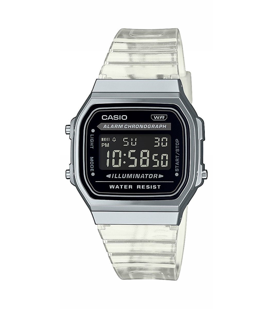 Casio Vintage Classic Transparant Stainless Steel Digital Watch A168XES-1BEF