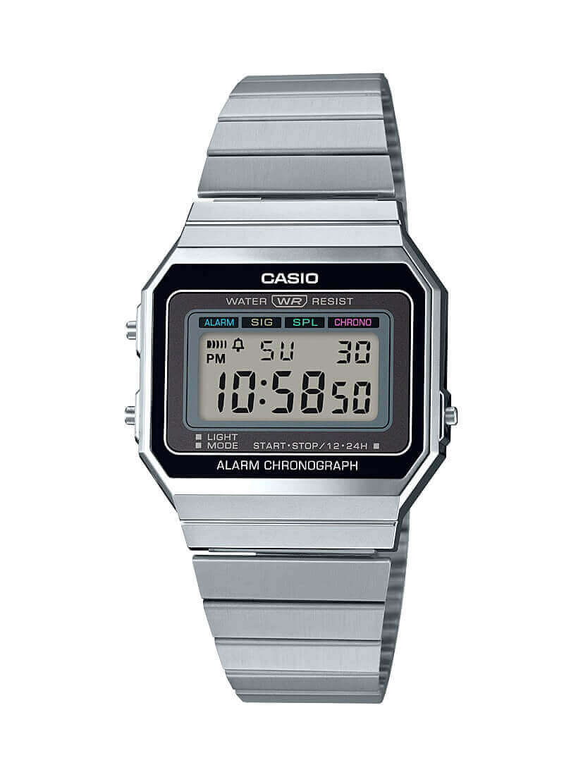 Casio Vintage Retro Silver Stainless Steel Digital Watch A700WE-1AEF