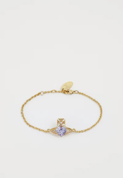 Vivienne Westwood Yellow Gold Tone and Purple Ariella Bracelet