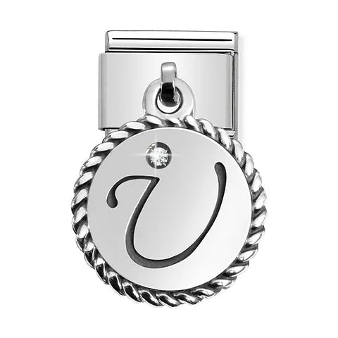 Nomination Classic Silver Hanging Letter U Charm Link