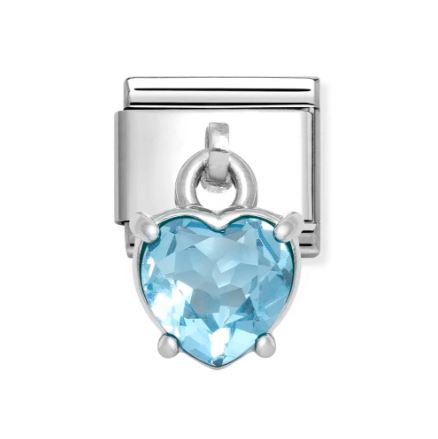 Nomination Classic Silver Blue Zirconia Heart Pendant Charm