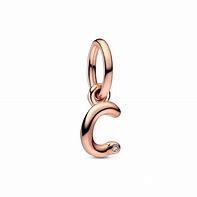 Pandora Moments Rose Gold Dangle Letter C Charm