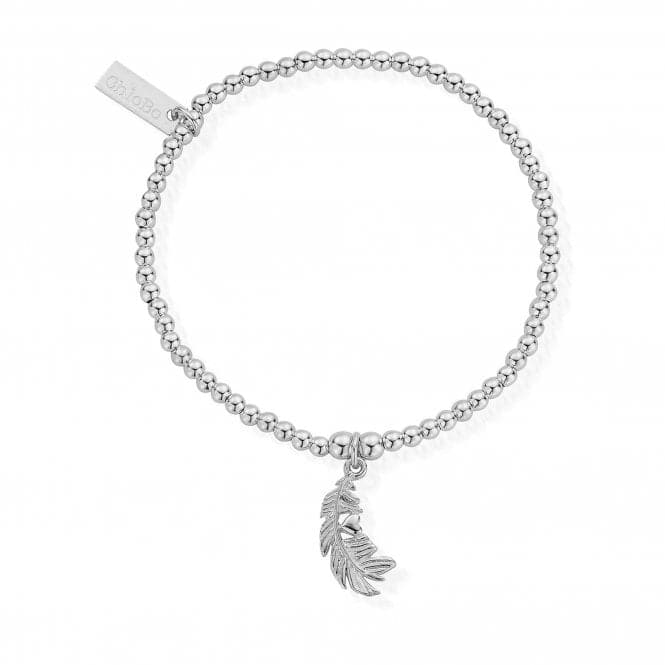 ChloBo Silver Cute Feather Heart Bracelet