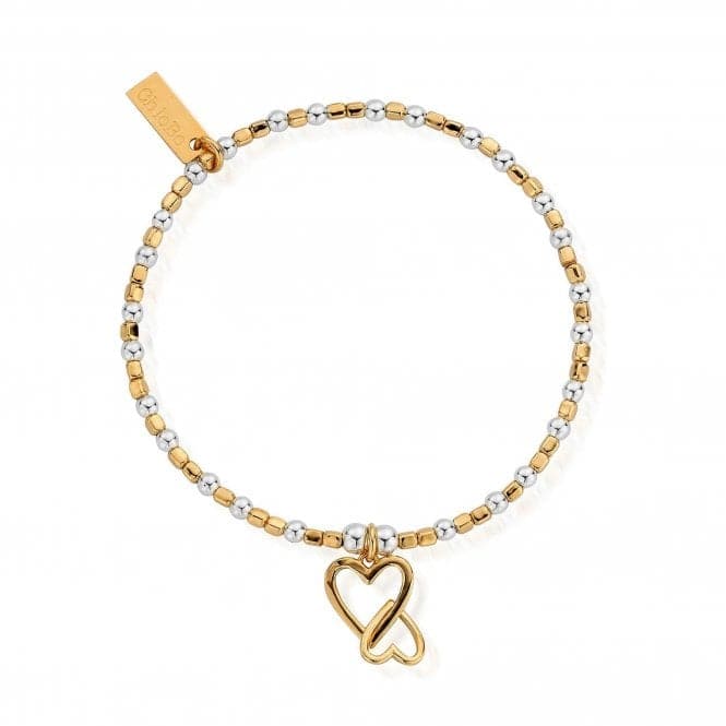 ChloBo Gold and Silver Interlocking Love Heart Bracelet