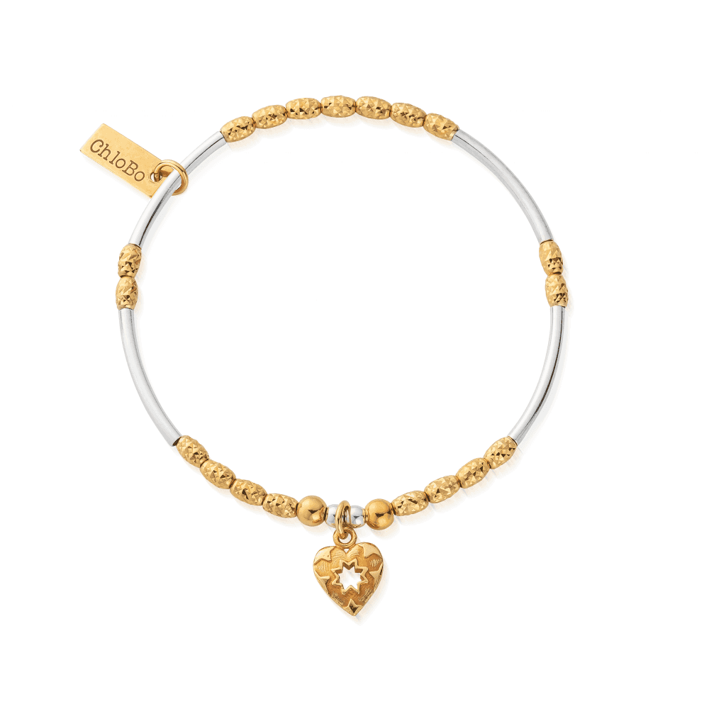 Chlobo Gold And Silver Star Heart Bracelet