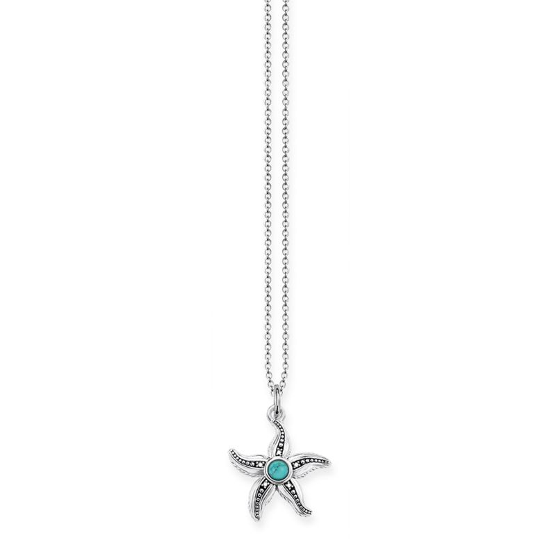 Thomas Sabo Silver and Turquoise Starfish Necklace