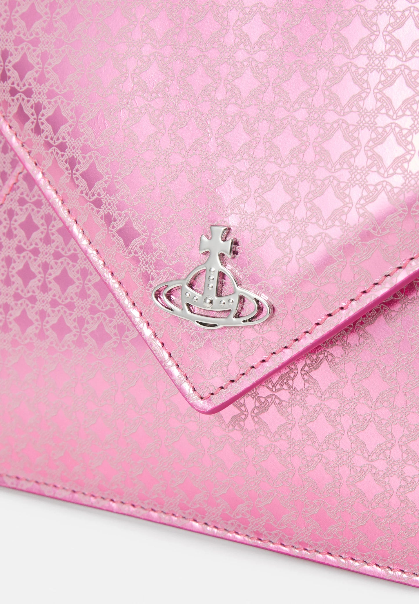 Vivienne Westwood Pink Metal Orb Envelope Clutch Coe Co. Stores